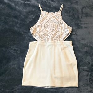 Bebe Elegant Cream and White Dress